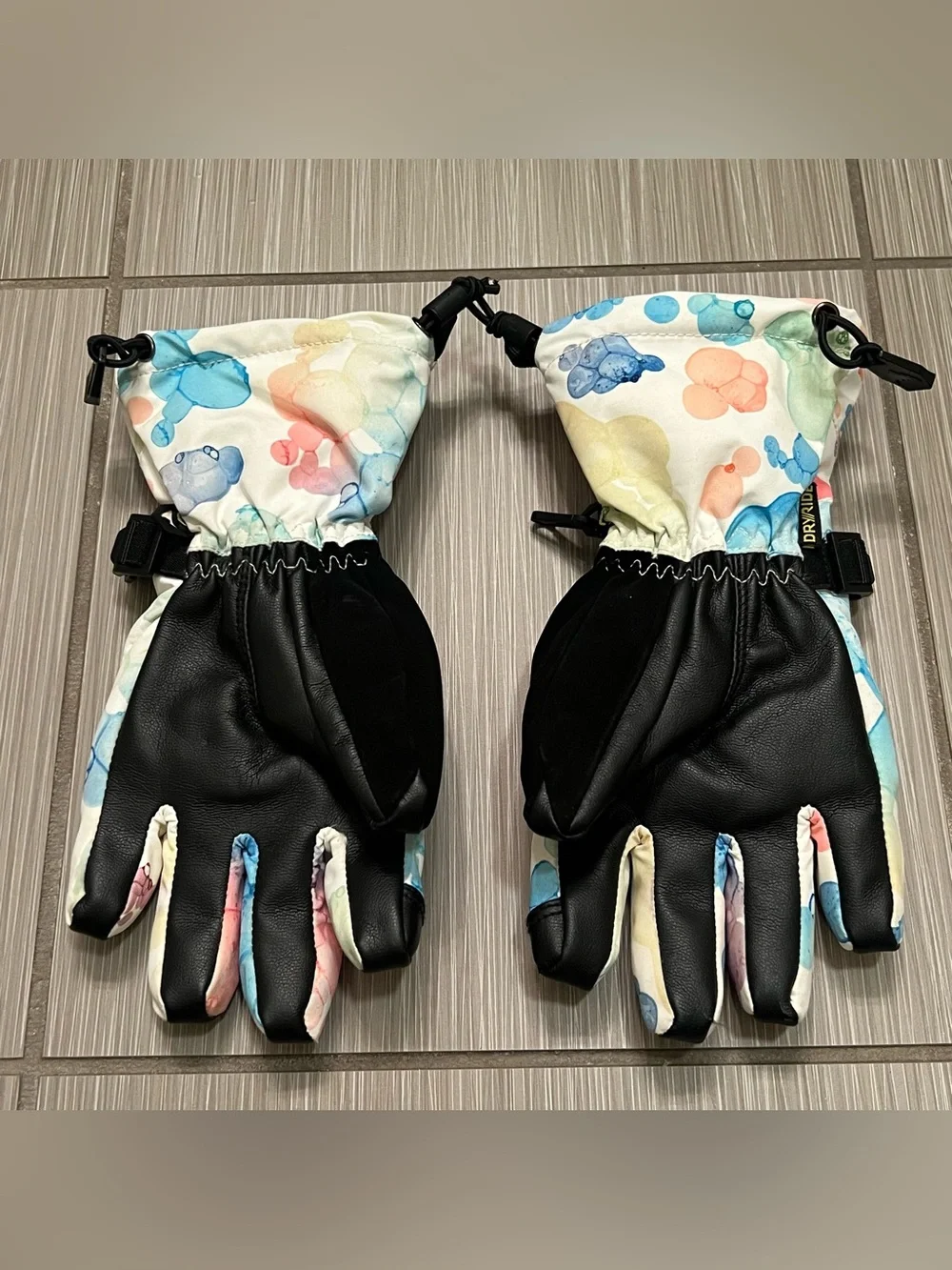 Burton snowboard gloves multicolor bubble print medium